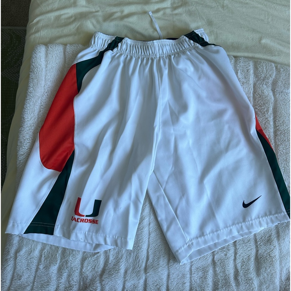 University of Miami white men’s lacrosse shorts by Nike
